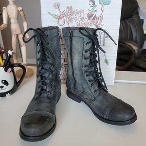 Jeffrey Campbell Distressed Combat Boots Black